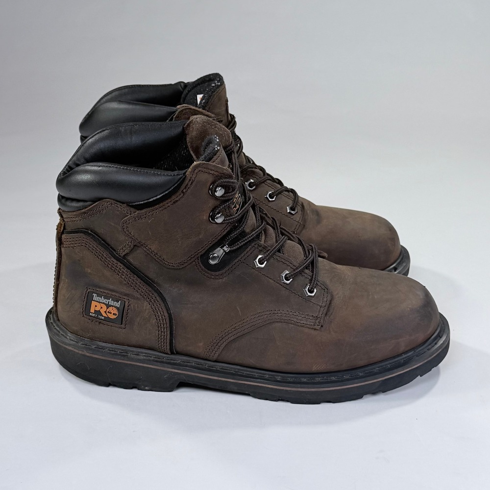 Timberland PRO Pit Boss 6" Soft Toe Work Boots Mens 12M Brown Leather Comfort